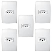 Kit Com 5 Conjuntos Tomada Simples 10a 4x2 Pial Plus