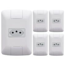 Kit com 5 Conjuntos Tomada Simples 20A 4x2 Aria Tramontina Kit com 5 Conjuntos Tomada Simples 20A 4x2 Aria Tramontina