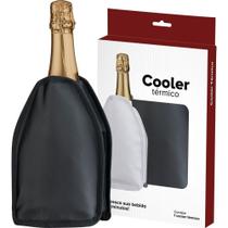 Kit com 5 Cooler Térmico com Gel Preto Brasil do Vinho - Ideal p/ garrafa de Espumante ou Vinho Kit com 5 Cooler Térmico com Gel Preto Brasil do Vinho - Ideal p/ garrafa de Espumante ou Vinho