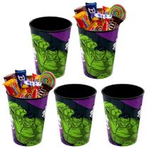 Kit com 5 Copos do Hulk para Festa infantil Aniversário Lembrança e Decoração