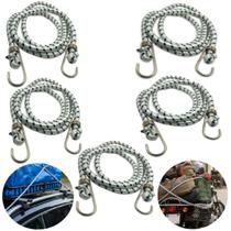 Kit com 5 Corda Elástica de 10mm Extensor Grande de 180 a 280cm Extra Forte para Bagageiro Carga Moto Bike Bicicleta Caçamba Camping Kit com 5 Corda Elástica de 10mm Extensor Grande de 180 a 280cm Extra Forte para Bagageiro Carga Moto Bike Bicicleta Caçamba Camping