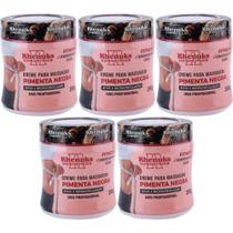 Kit com 5 Creme Pimenta Negra Elimina Estrias e Celulites