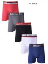 Kit Com 5 Cueca Boxer Active Man