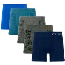 Kit Com 5 cueca Boxer em poliamida sem costura Zee Rucci Kit Com 5 cueca Boxer em poliamida sem costura Zee Rucci