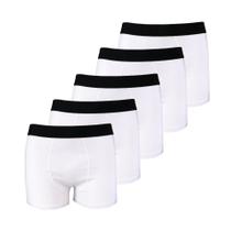 Kit com 5 Cuecas Boxer Box Try Basics Algodão Cotton Lisa Básica Casual Moda Masculina
