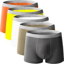 Kit Com 5 Cuecas Boxer Confort Slim Fitness Cores Kit Com 5 Cuecas Boxer Confort Slim Fitness Cores
