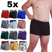 Kit Com 5 Cuecas Pitbull Plus Size Especial Masculina Boxer Adulto Atacado