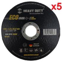 Kit com 5 Disco Corte EcoInox 115x1x22.2mm Heavy Duty