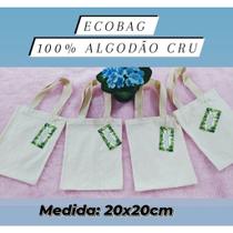 Kit Com 5 Ecobags 20x20cm Bolsa Ecológica Lisa 100% Algodão