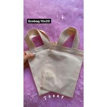 Kit com 5 ecobags bolsa ecológica Lisa 15x20cm 100% Algodão