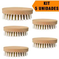 Kit Com 5 Escova Plástica Oval Cabo Madeira Multiuso Esfrega Lava Roupas Tênis Superfícies Super Resistente Kit Com 5 Escova Plástica Oval Cabo Madeira Multiuso Esfrega Lava Roupas Tênis Superfícies Super Resistente