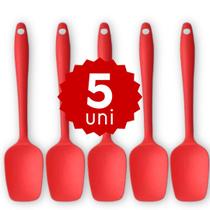 Kit com 5 Espátula Reta de Silicone Resistente Flexível Cozinhar Confeitar Kit com 5 Espátula Reta de Silicone Resistente Flexível Cozinhar Confeitar