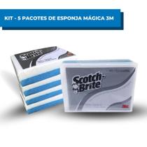 Kit Com 5 Esponjas Mágicas Scotch-Brite 3M Bucha Limpeza Pesada Tira Mancha De Parede Riscos Caneta Limpa Sujeira Kit Com 5 Esponjas Mágicas Scotch-Brite 3M Bucha Limpeza Pesada Tira Mancha De Parede Riscos Caneta Limpa Sujeira