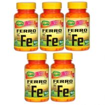 Kit com 5 - Ferro Quelato Fe Unilife 14 Mg com 60 Capsulas Autentico