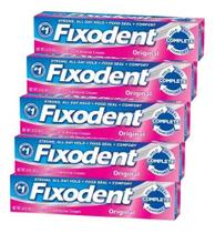 Kit com 5 Fixodent Original 68g Fixador de Dentadura