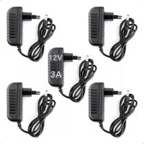 Kit Com 5 Fonte Estabilizada Bivolt 12V 3A Fita Led