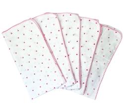 Kit Com 5 Fralda De Pano Luxo Cremer 70x70cm Com Crochê - Dugu