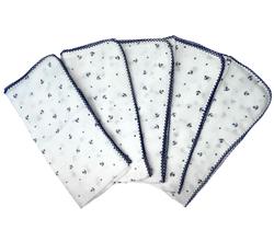 Kit Com 5 Fralda De Pano Luxo Cremer 70x70cm Com Crochê Kit Com 5 Fralda De Pano Luxo Cremer 70x70cm Com Crochê