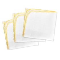 Kit com 5 Fraldas de Ombro Quadriculada Dupla 100% Algodão com Crochê 33 x 68cm