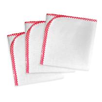 Kit com 5 Fraldas de Ombro Quadriculada Dupla 100% Algodão com Crochê 33 x 68cm