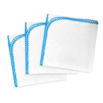 Kit com 5 Fraldas de Ombro Quadriculada Dupla 100% Algodão com Crochê 33 x 68cm