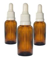 Kit Com 5 Frasco Conta Gotas Ambar 10Ml Tampa Branca Kit Com 5 Frasco Conta Gotas Ambar 10Ml Tampa Branca