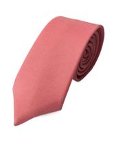 Kit com 5 gravata coral tecido oxford slim