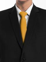 Kit com 5 gravatas dourado tecido oxford slim Kit com 5 gravatas dourado tecido oxford slim