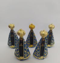 Kit com 5 Imagem Estatueta Nossa Senhora Aparecida 10cm Resina Azul Kit com 5 Imagem Estatueta Nossa Senhora Aparecida 10cm Resina Azul