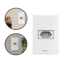 Kit com 5 Interruptor Simples Tomada 10a 4x2 Branco Linha Beleze Enerbras