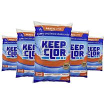 Kit com 5 keepclor dicloro 40% pratic line saco 1kg