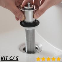 Kit com 5 kimetais valvula para lavatorio 1602 longo