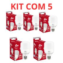 Kit com 5 lâmpada led globe alto fator 20w 4000k - kian