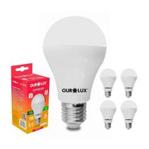 Kit Com 5 Lâmpadas LED Bulbo SUPERLED 9W Branco Frio 6500K