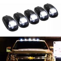 Kit com 5 lanternas brancas cab light para teto caminhonetes