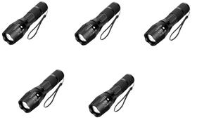 Kit com 5 Lanternas Tática LED 8000 Lúmens Portátil 5 modos