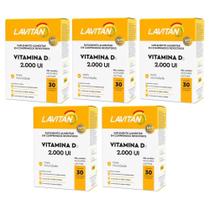 Kit com 5 - Lavitan Vitamina D3 2.000ui Cimed com 30 Comprimidos