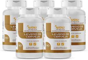 Kit Com 5 - Levedo de Cerveja 90 Comprimidos 1000mg Nataly