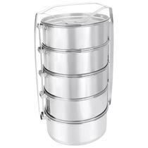 Kit com 5 Marmitas de Alumínio Luz Nobre - 1 Litro Cada