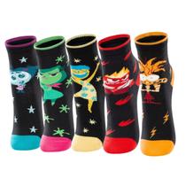 Kit com 5 Meias Divertidamente Disney Todas as Emoções