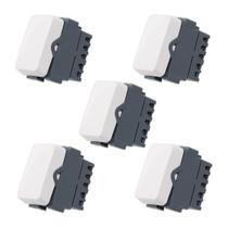 Kit com 5 mg b3 módulo interruptor paralelo 10a-250v branco (19404)