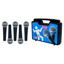 Kit Com 5 Microfones Dinâmicos HT-58A Csr Tipo Beta Sm58 Profissional Com Nota Fiscal