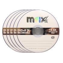 Kit Com 5 mídias DVD+R Dual Layer Slim 8.5GB 1X-8X 50231-4 no estojo slim