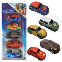 Kit com 5 Mini Veículos Liga da Justiça DC Comics Candide