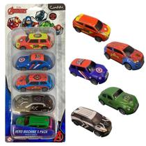Kit Com 5 Mini Veículos Pull Back Vingadores