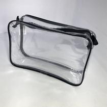 KIT com 5 necessaire transparente e PRETA 23X15 KIT com 5 necessaire transparente e PRETA 23X15