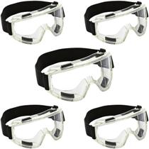 Kit Com 5 Óculos Ampla Visão Vvision Incolor Antirrisco e Antiembaçante Volk
