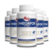 Kit com 5 Omegafor Plus Vitafor 120 Cápsulas Ômega 3 Dha 660mg Epa 990mg