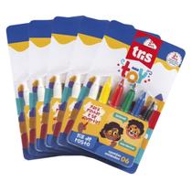 Kit com 5 Pack Giz De Rosto Facial Lavável 6 Unidade TrisToy