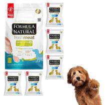 Kit Com 5 Pacotes de 500g Ração Formula Natural Fresh Meat Controle De Peso Sabor Frango Cães Adultos Portes Mini e Pequeno